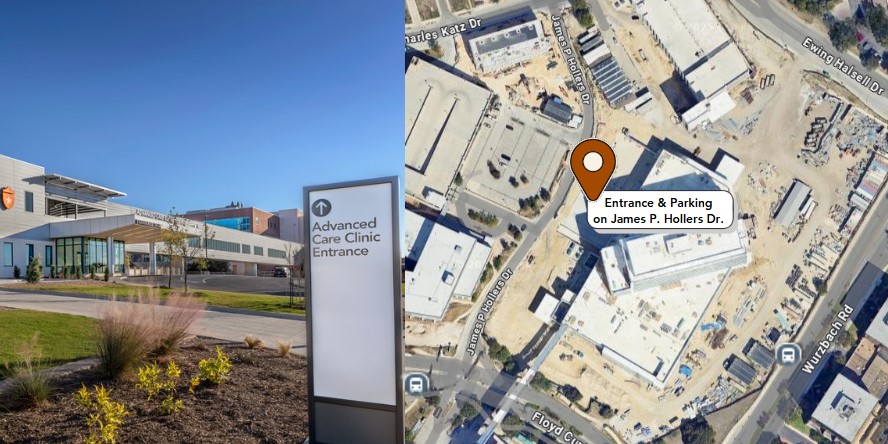 Photo of Advanced Care Clinic Entrance and Location Map